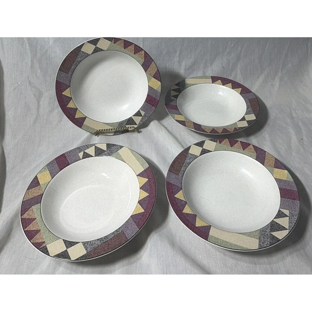 Mikasa Studio‎ Nova Palm Desert 8.25" Rim Soup Bowls/Design by Nancy Green